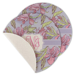 Orchids Round Linen Placemat - Single Sided - Set of 4 (Personalized)