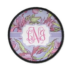Orchids Iron On Round Patch w/ Monogram