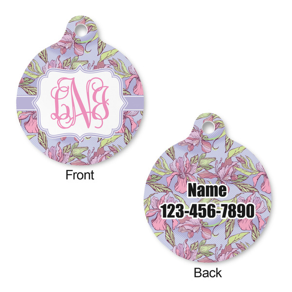 Orchids Round Pet ID Tag - Large - Approval