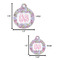 Orchids Round Pet ID Tag - Large - Comparison Scale