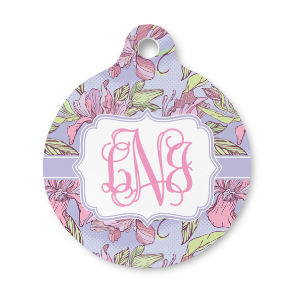 Custom Orchids Round Pet ID Tag - Small (Personalized)