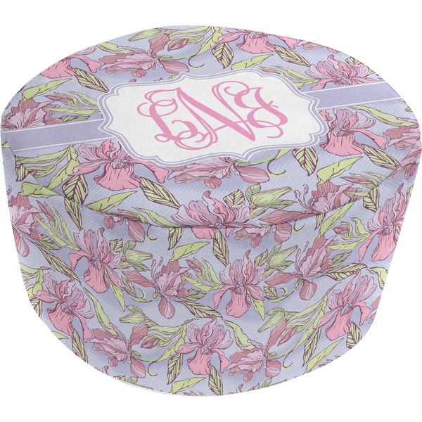 Custom Orchids Round Pouf Ottoman (Personalized)