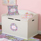 Orchids Round Wall Decal on Toy Chest