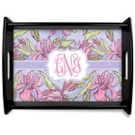 Orchids Black Wooden Tray - Large (Personalized)