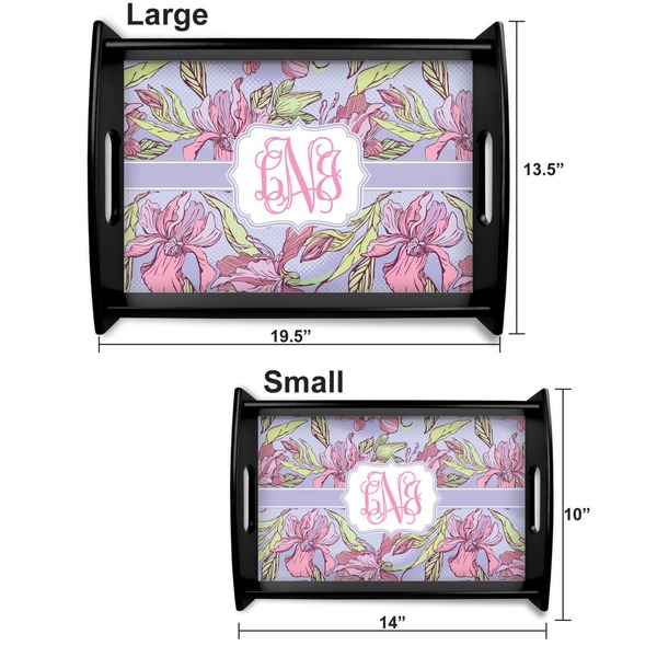 Orchids Serving Tray Black Sizes