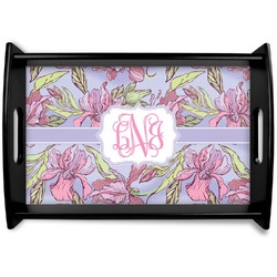 Orchids Black Wooden Tray - Small (Personalized)