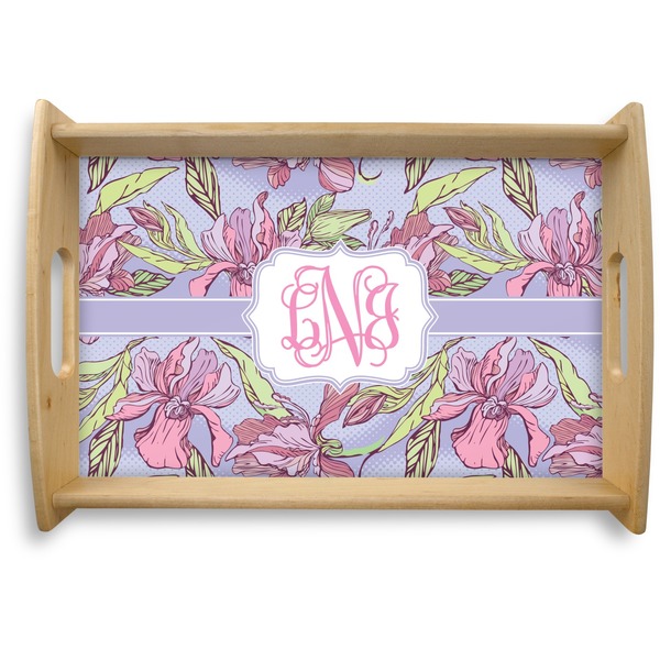 Custom Orchids Natural Wooden Tray - Small (Personalized)
