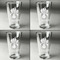 Orchids Set of Four Engraved Beer Glasses - Individual View