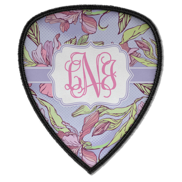 Custom Orchids Iron on Shield Patch A w/ Monogram