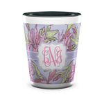 Orchids Ceramic Shot Glass - 1.5 oz - Two Tone - Single (Personalized)