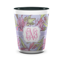 Orchids Ceramic Shot Glass - 1.5 oz - Two Tone - Single (Personalized)