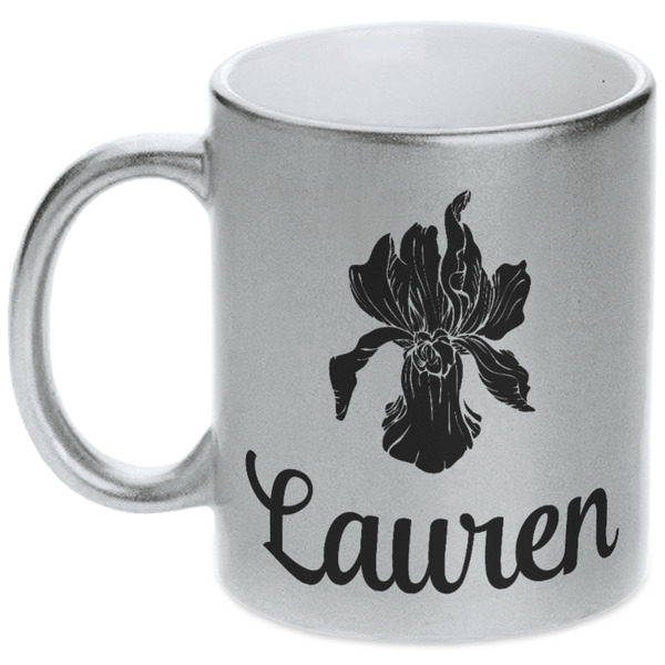 Custom Orchids Metallic Silver Mug (Personalized)
