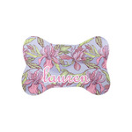 Orchids Bone Shaped Dog Food Mat (Small) (Personalized)