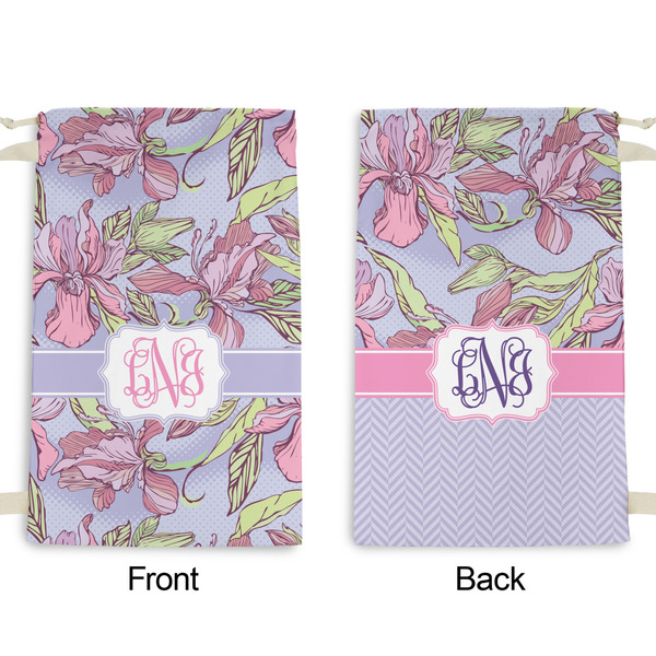 Orchids Small Laundry Bag - Front & Back View