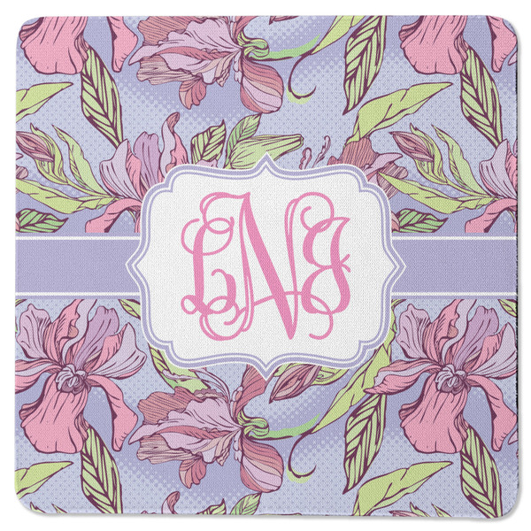 Custom Orchids Square Rubber Backed Coaster (Personalized)