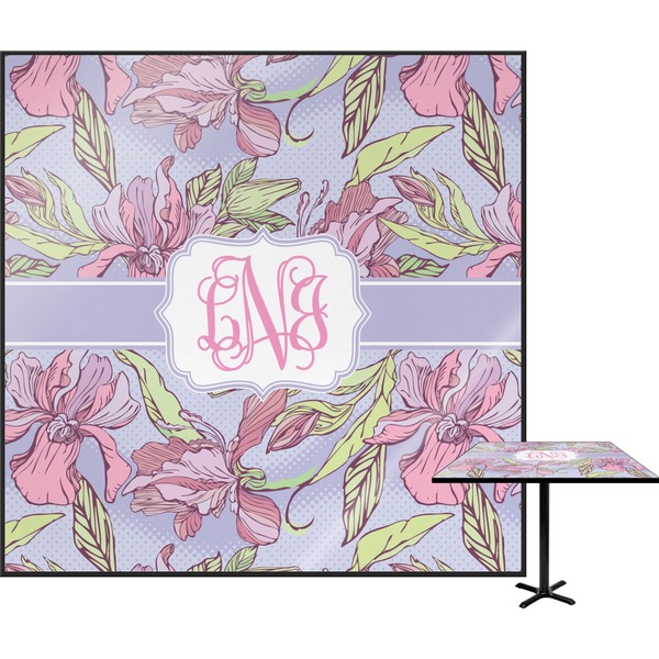 Custom Orchids Square Table Top - 24" (Personalized)