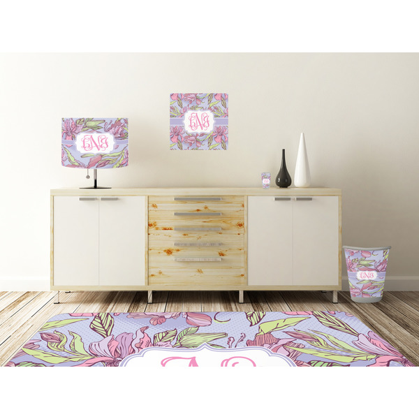 Orchids Square Wall Decal Wooden Desk