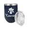 Orchids Stainless Wine Tumblers - Navy - Single Sided - Alt View