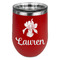 Orchids Stainless Wine Tumblers - Red - Double Sided - Front