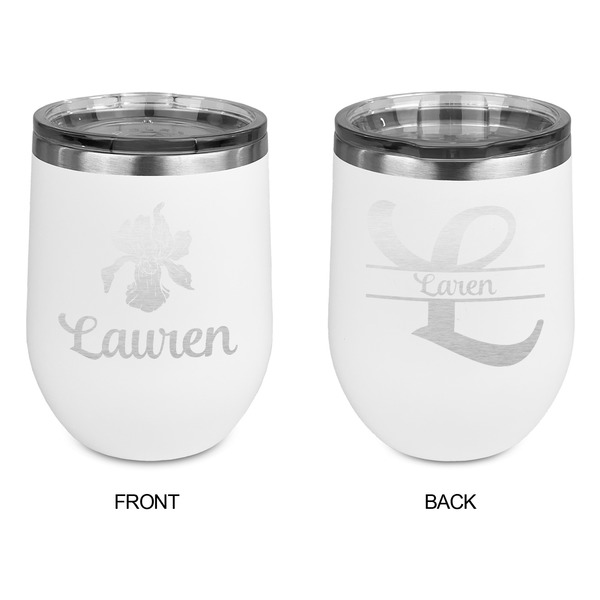 Orchids Stainless Wine Tumblers - White - Double Sided - Approval