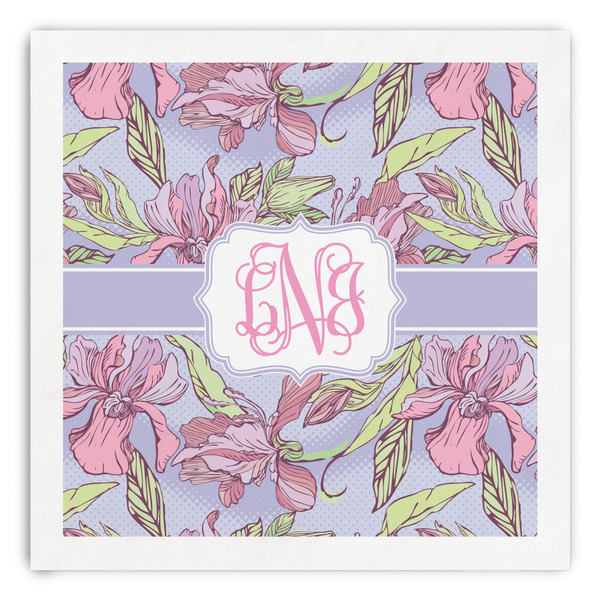 Custom Orchids Paper Dinner Napkins (Personalized)