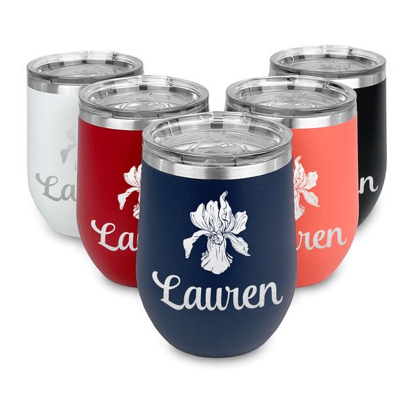Orchids Steel Wine Tumblers Multiple Colors