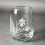 Orchids Stemless Wine Glass (Single) (Personalized)