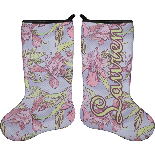 Custom Orchids Holiday Stocking - Double-Sided - Neoprene (Personalized)