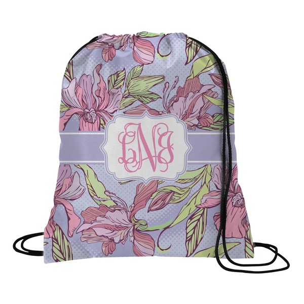 Custom Orchids Drawstring Backpack - Large (Personalized)