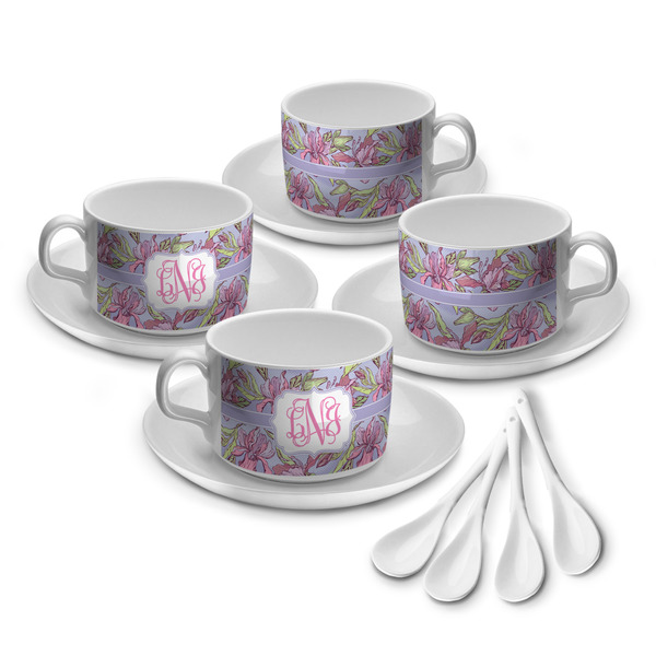 Custom Orchids Tea Cup - Set of 4 (Personalized)