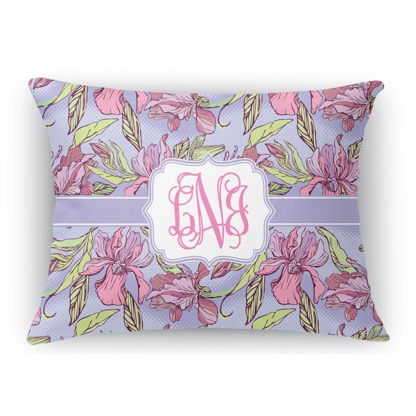 Custom Orchids Rectangular Throw Pillow Case - 12"x18" (Personalized)