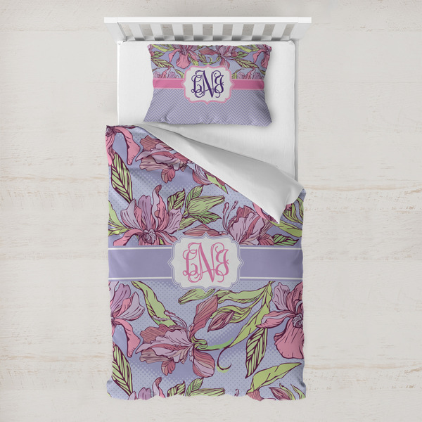 Custom Orchids Toddler Bedding Set - With Pillowcase (Personalized)