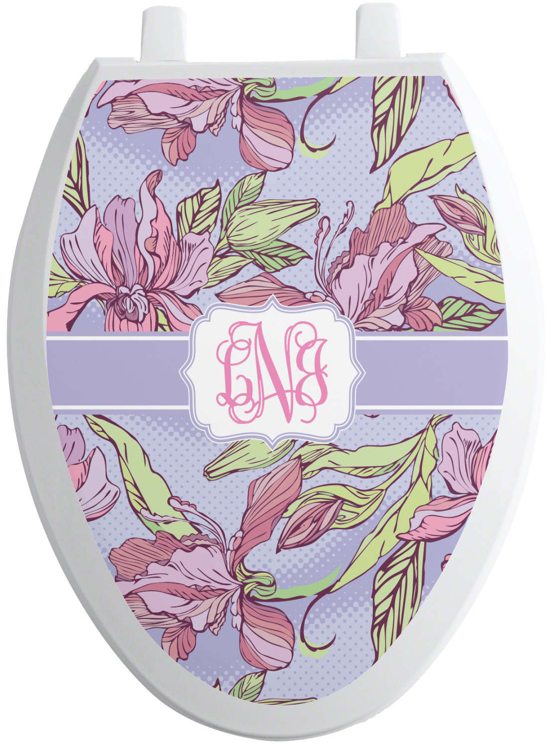Orchids Toilet Seat Decal Elongated (Personalized) YouCustomizeIt