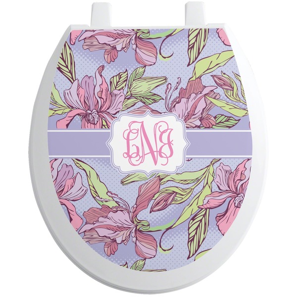Custom Orchids Toilet Seat Decal (Personalized)
