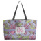 Orchids Tote w/Black Handles - Front View