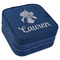 Orchids Travel Jewelry Boxes - Leather - Navy Blue - Angled View