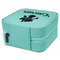 Orchids Travel Jewelry Boxes - Leather - Teal - View from Rear