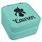 Orchids Travel Jewelry Boxes - Leatherette - Teal - Angled View