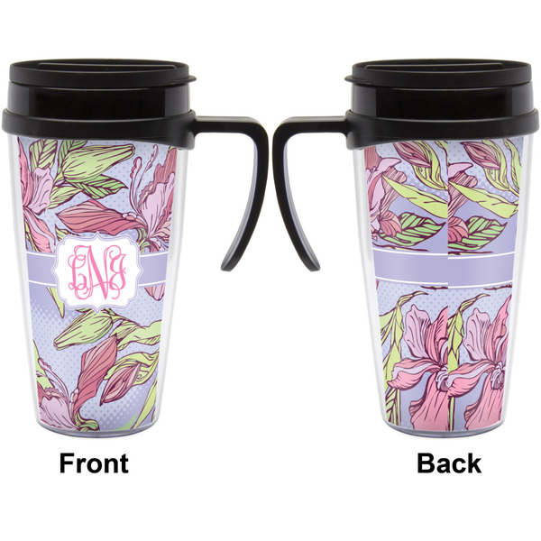 Orchids Travel Mug with Black Handle - Approval