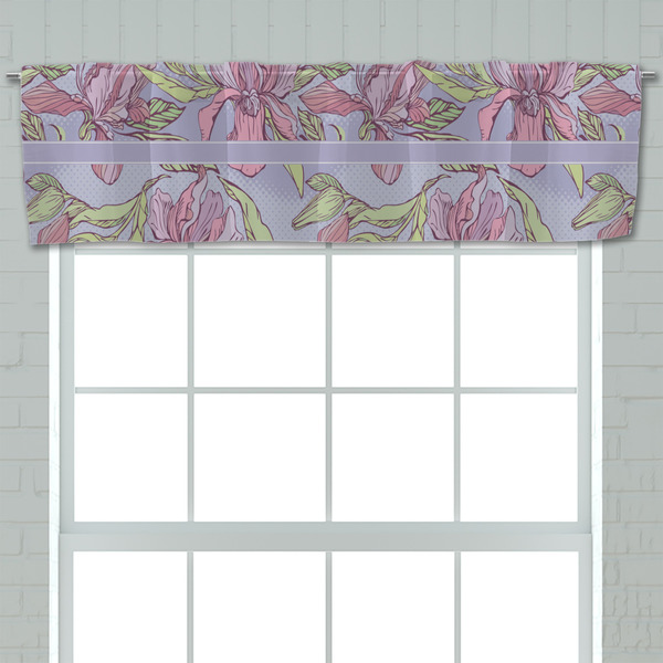 Orchids Valance - Closeup on window