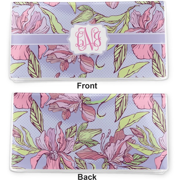 Orchids Vinyl Check Book Cover - Front and Back