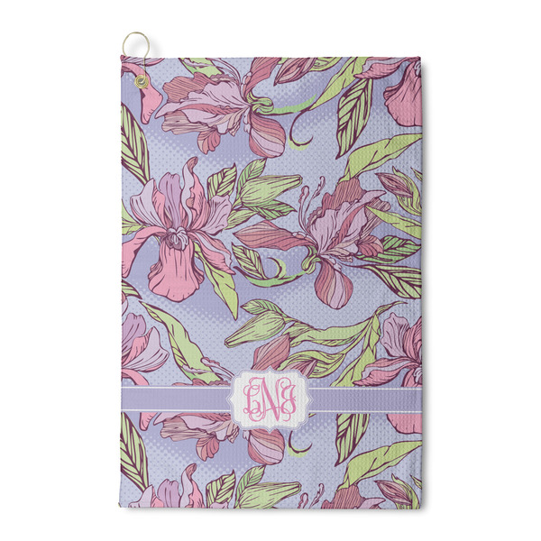 Custom Orchids Waffle Weave Golf Towel (Personalized)