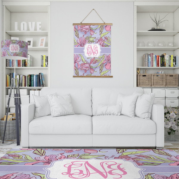 Orchids Wall Hanging Tapestry - Portrait - IN CONTEXT