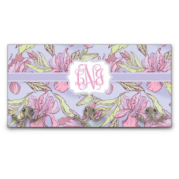 Custom Orchids Wall Mounted Coat Rack (Personalized)