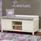 Orchids Wall Name Decal Above Storage bench