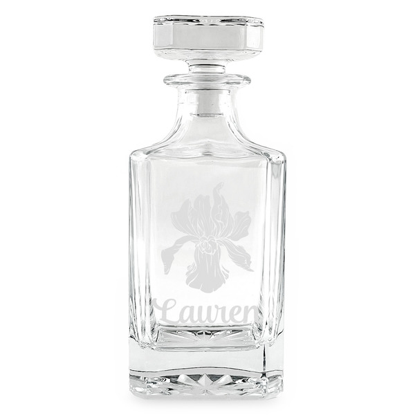 Custom Orchids Whiskey Decanter - 26 oz Square (Personalized)