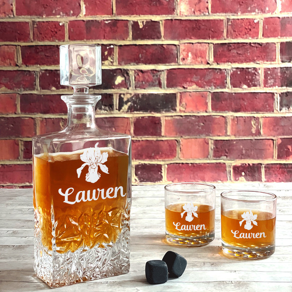 Orchids Whiskey Decanters - 26oz Rect - LIFESTYLE