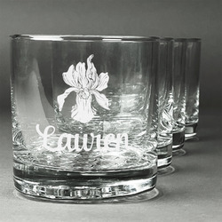Orchids Whiskey Glasses (Set of 4) (Personalized)