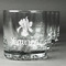 Orchids Whiskey Glasses Set of 4 - Engraved Front