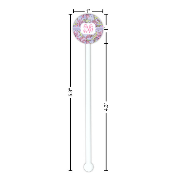 Orchids White Plastic 5.5" Stir Stick - Round - Dimensions